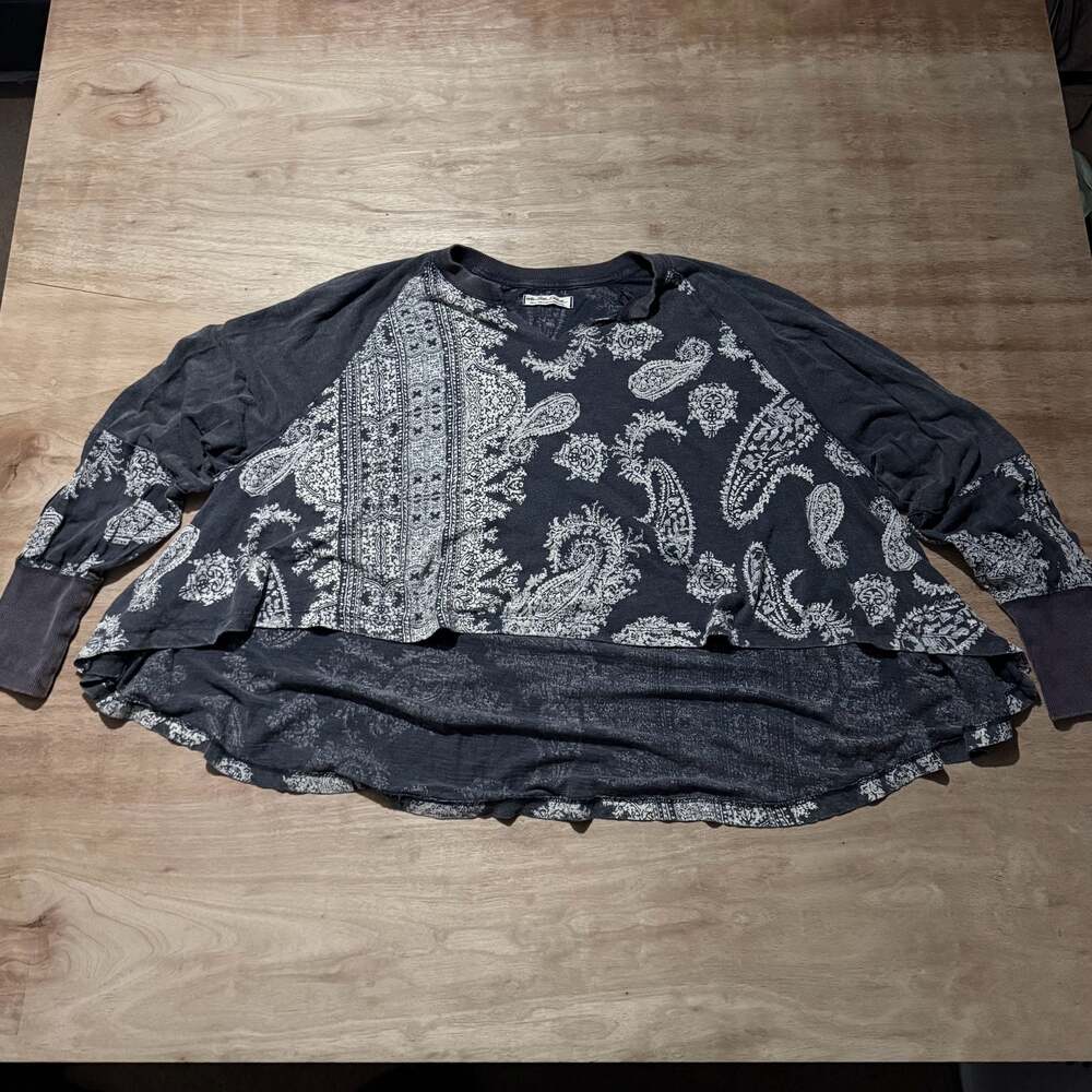 We The Free Free People Y2K Paisley Bandana Layered Oversized Top Small